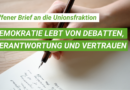 Amadeu Antonio Stiftung | Demokratie lebt von Debatten, Verantwortung und Vertrauen: Offener Brief an die Unionsfraktion